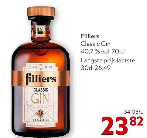 Filliers Classic Gin 40,7 % vol 70 cl