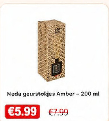 Neda geurstokjes Amber - 200 ml