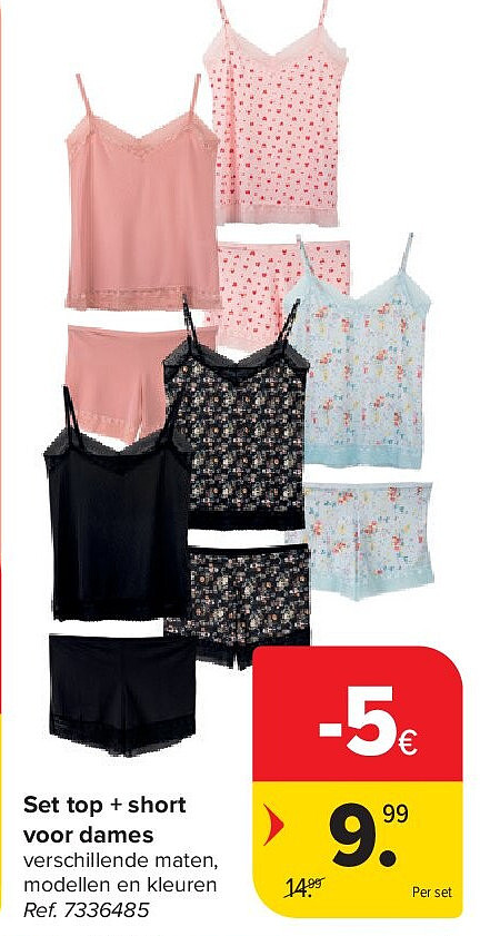 Set top + short voor dames