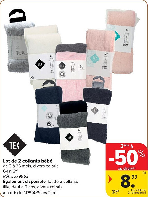 Lot de 2 collants bébé