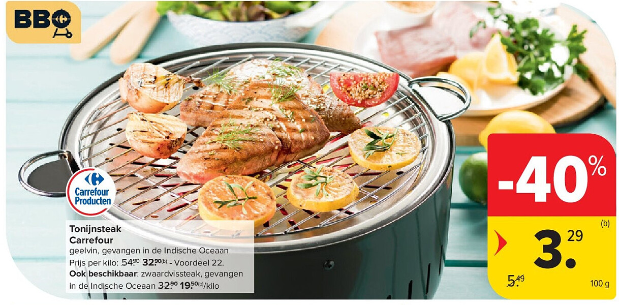 Tonijnsteak Carrefour