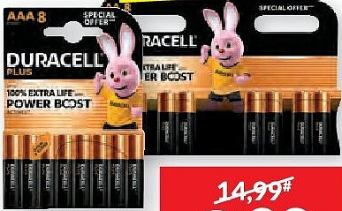 Duracell Plus Power Boost AA- of AAA-batterijen