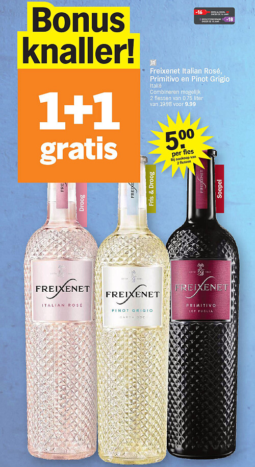 Freixenet Italian Rosé, Primitivo en Pinot Grigio