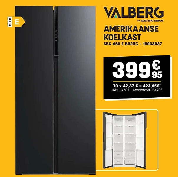 AMERIKAANSE KOELKAST SBS 460 E B625C