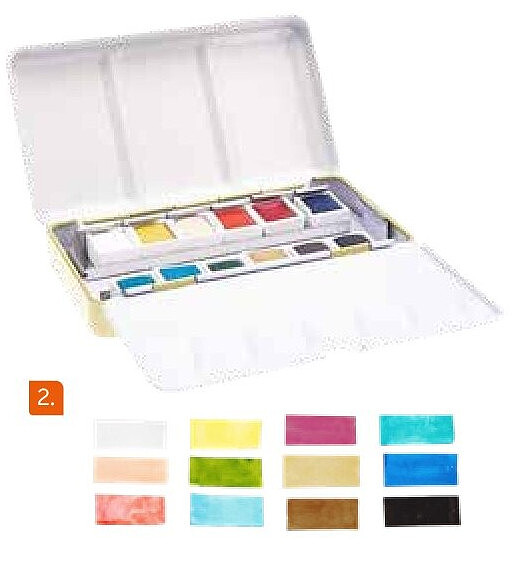 Set de peintures aquarelles couleurs pastel