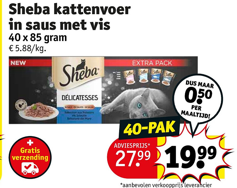 Sheba kattenvoer in saus met vis