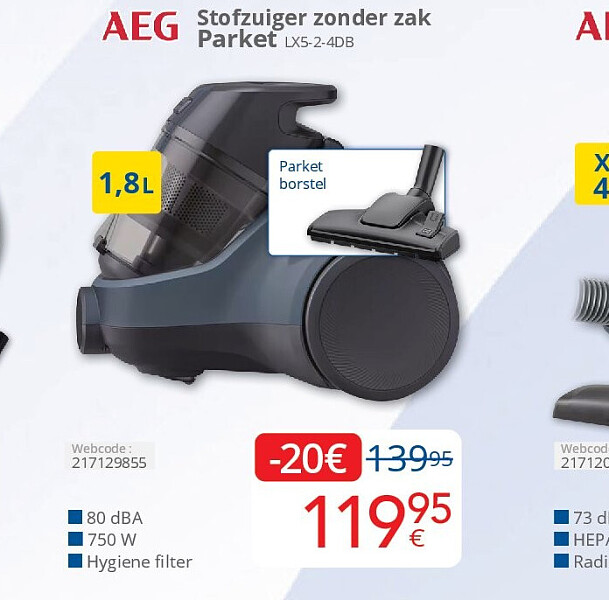 Stofzuiger zonder zak Parket LX5-2-4DB 1.8L