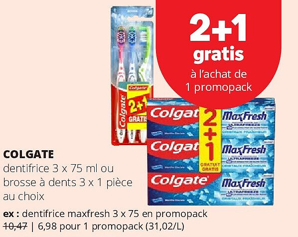 COLGATE dentifrice 3 x 75 ml