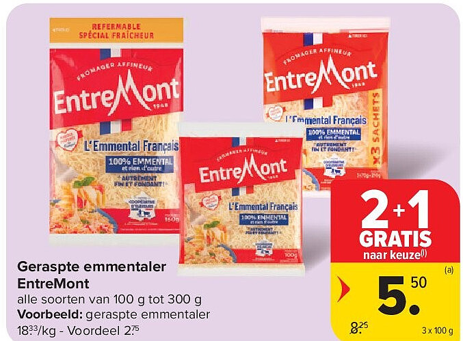 Geraspte emmentaler EntreMont