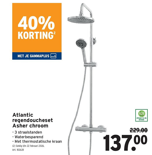 Atlantic regendoucheset Asher chroom