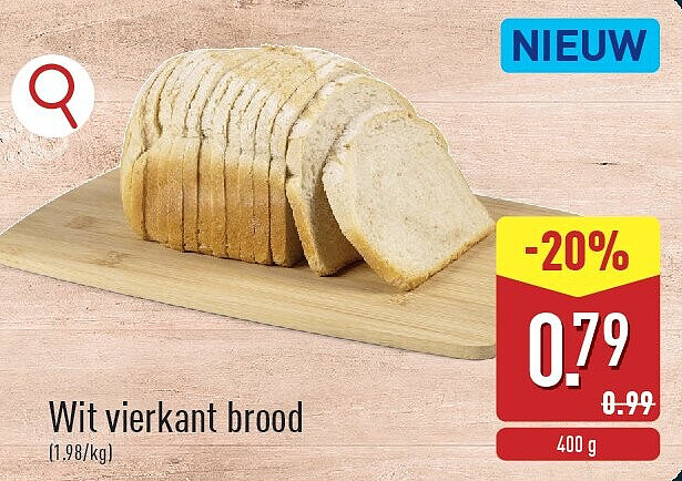 Wit vierkant brood