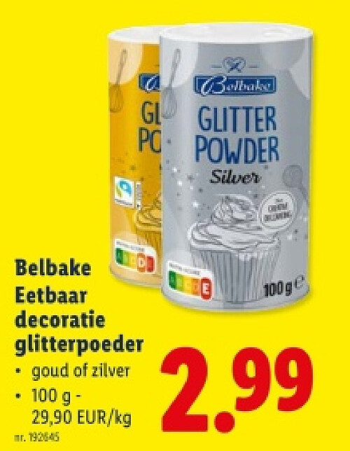 Eetbaar decoratie glitterpoeder