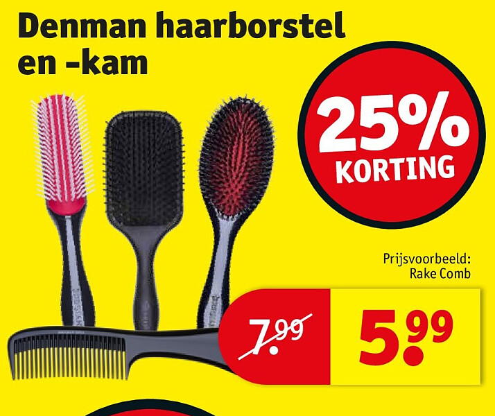 Denman haarborstel en -kam