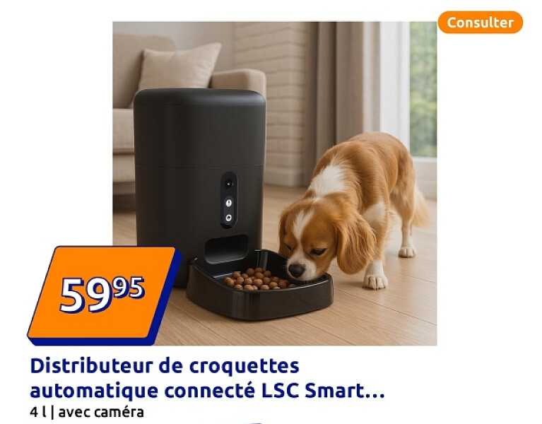 Distributeur de croquettes automatique connecté LSC Smart Connect