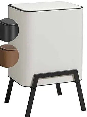 Afvalemmer Off-white, zwart of nougat, 2x12,5L