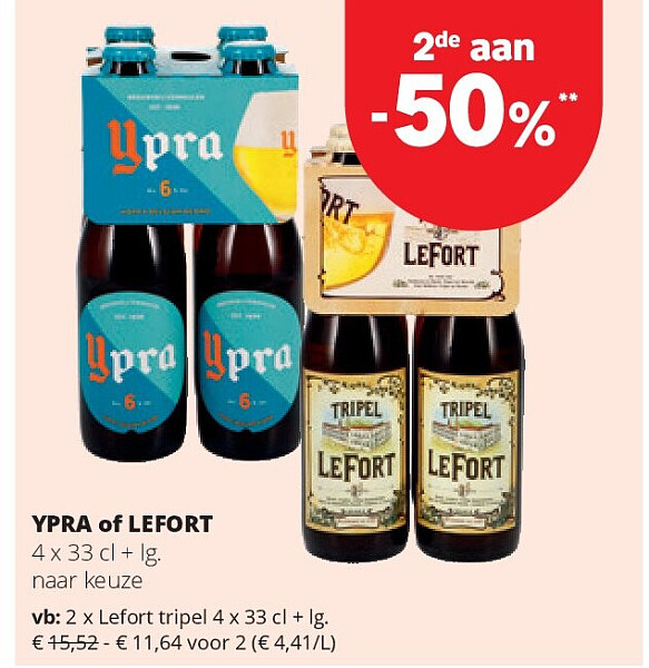 YPRA of LEFORT Lefort tripel 4 x 33 cl + lg.