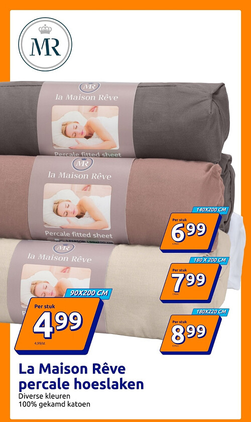 La Maison Rêve percale hoeslaken 90X200 СМ