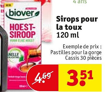 Sirops pour la toux 120 ml