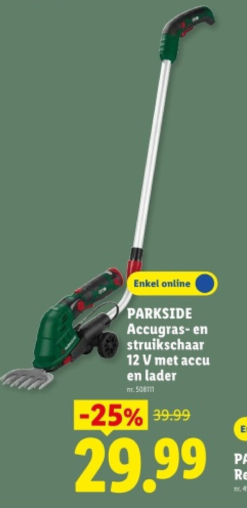 Accugras- en struikschaar 12 V met accu en lader
