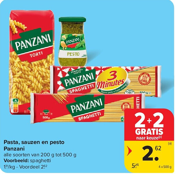 Pasta, sauzen en pesto Panzani