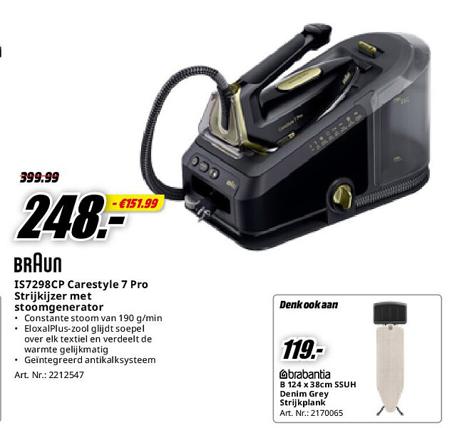 IS7298CP Carestyle 7 Pro Strijkijzer met stoomgenerator