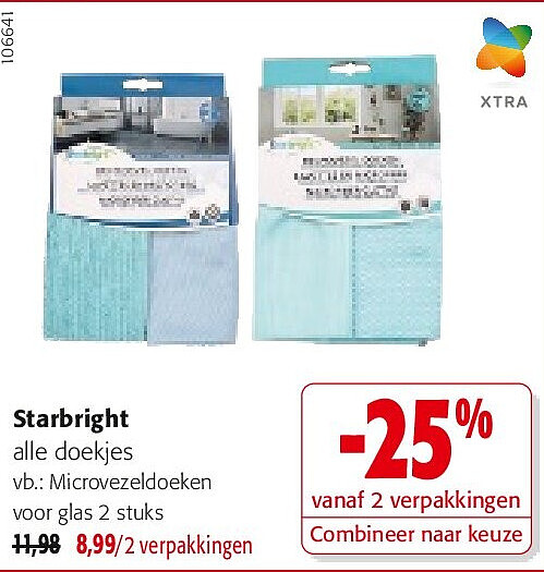 Starbright Microvezeldoeken voor glas 2 stuks