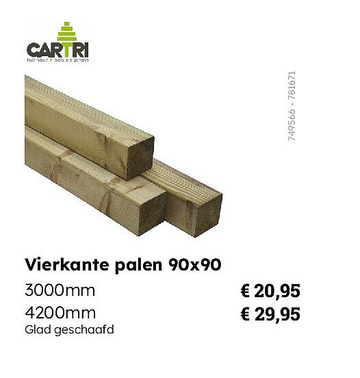 Vierkante palen 90x90