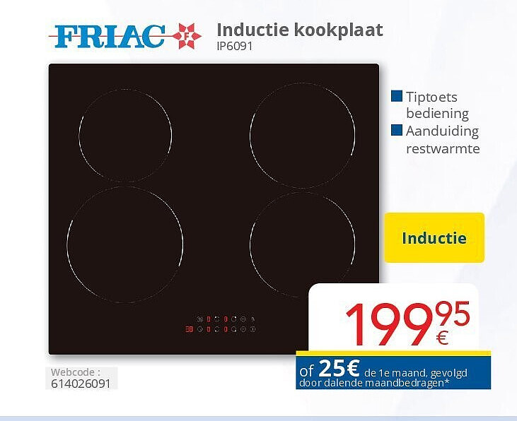 Friac Inductie kookplaat IP6091
