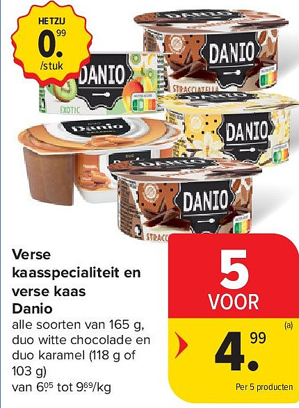 Verse kaasspecialiteit en verse kaas Danio