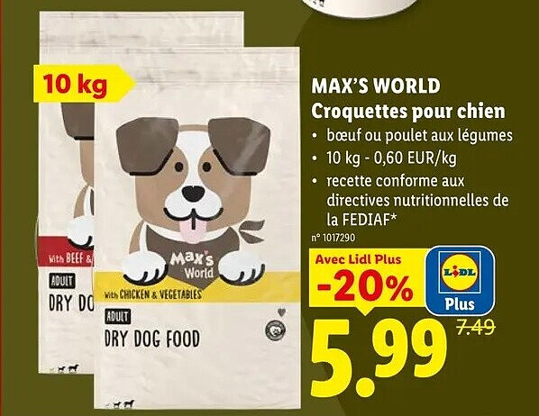 MAX'S WORLD Croquettes pour chien