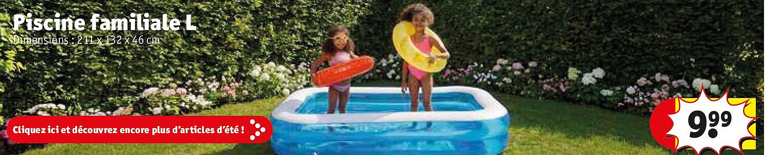 Piscine familiale L 211 x 132 x 46 cm