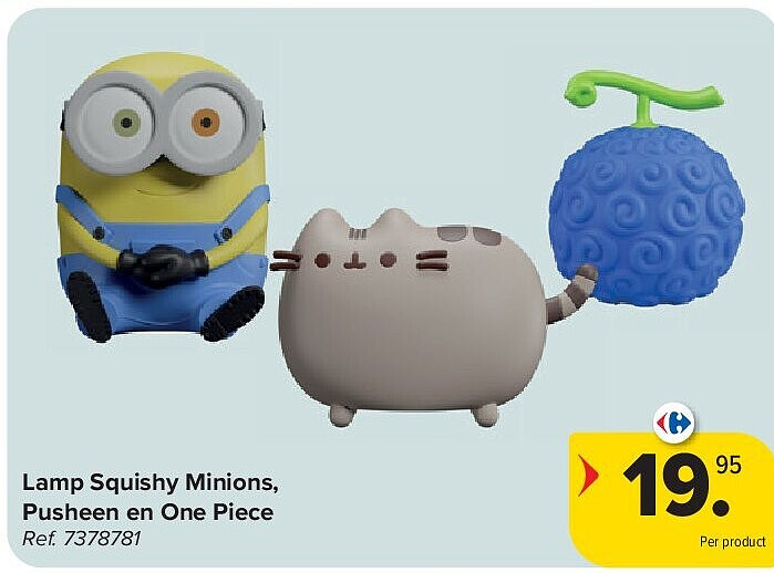 Lamp Squishy Minions, Pusheen en One Piece