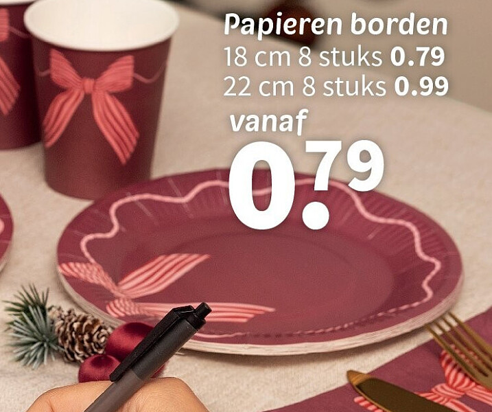 Papieren borden 18 cm 8 stuks