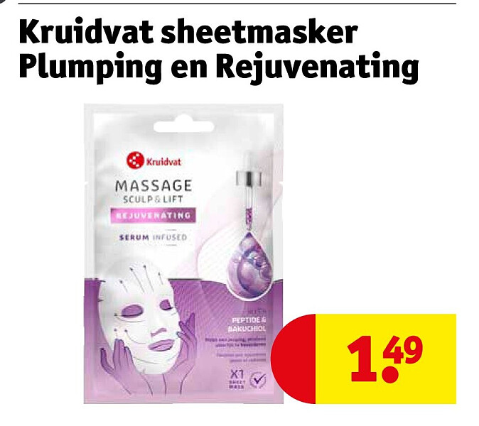 Kruidvat sheetmasker Plumping en Rejuvenating