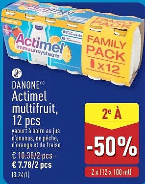 Actimel multifruit, 12 pcs