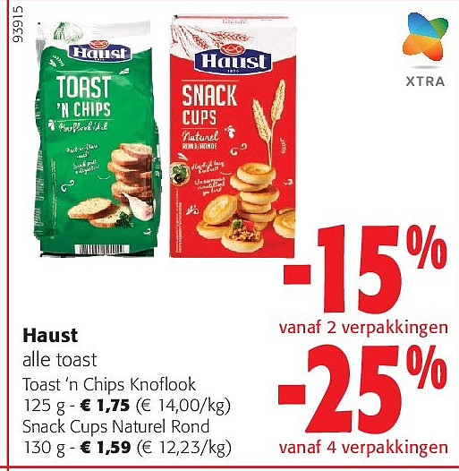 Haust Toast ‘n Chips Knoflook 125 g