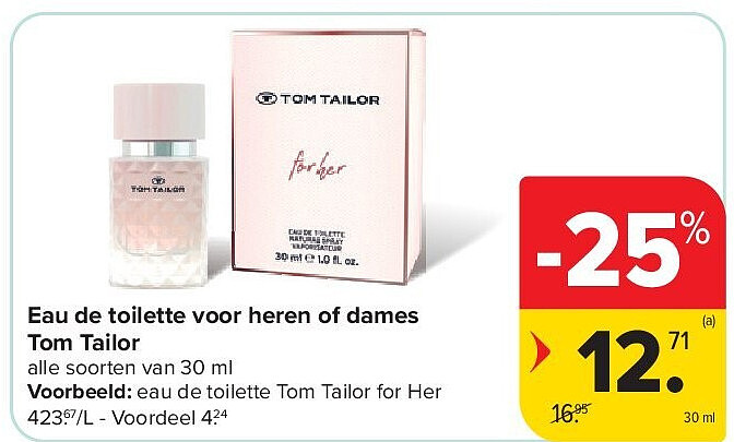 Eau de toilette voor heren of dames Tom Tailor