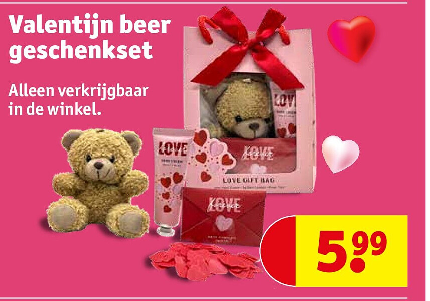 Valentijn beer geschenkset