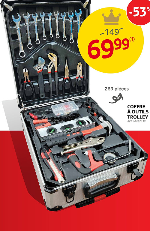 Coffre à outils trolley 269 pièces