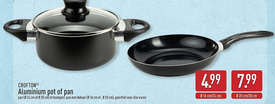 Aluminium pot of pan