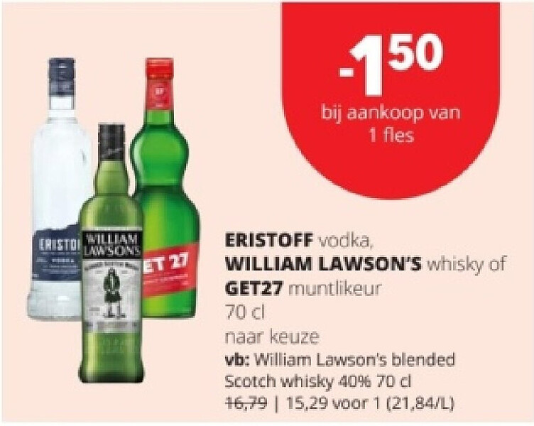 William Lawson's blended Scotch whisky 40% 70 cl