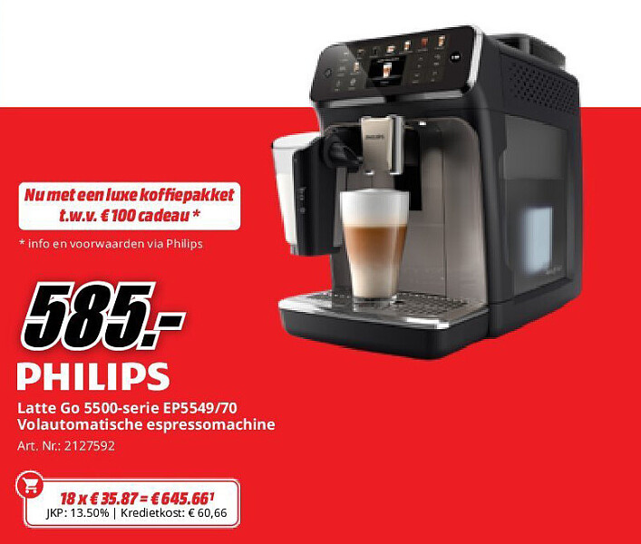 Philips Latte Go 5500-serie EP5549/70 Volautomatische espressomachine