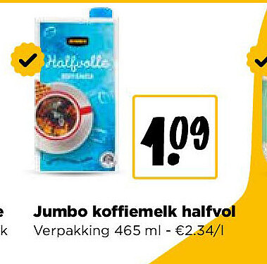 Jumbo koffiemelk halfvol