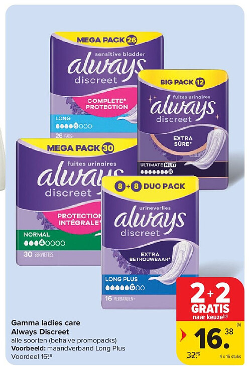 Gamma ladies care Always Discreet