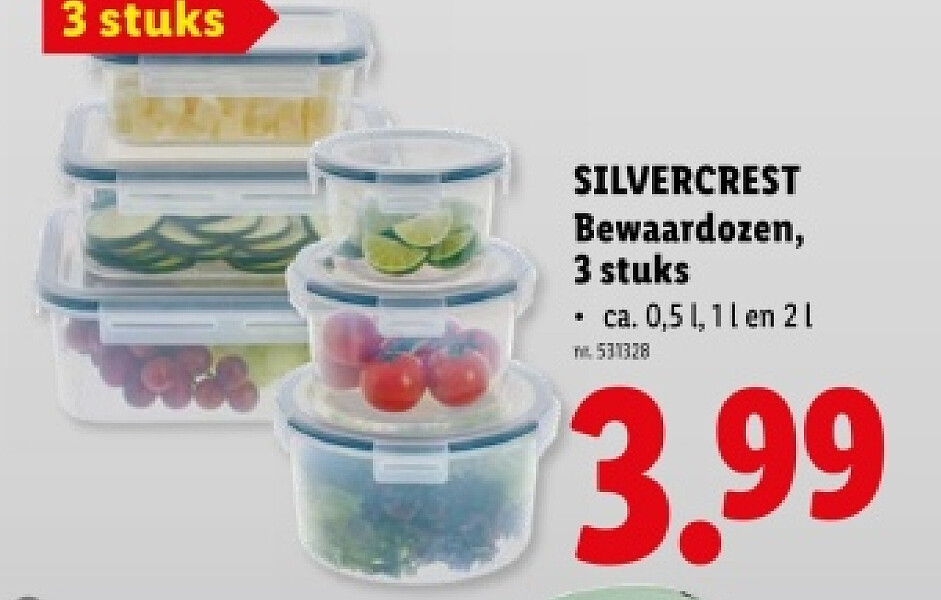 Bewaardozen, 3 stuks