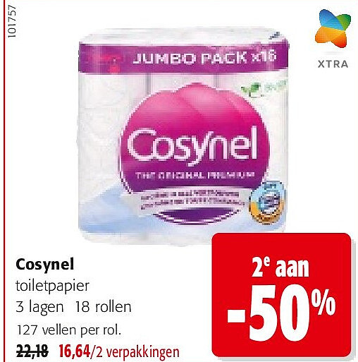 Cosynel toiletpapier 3 lagen 18 rollen