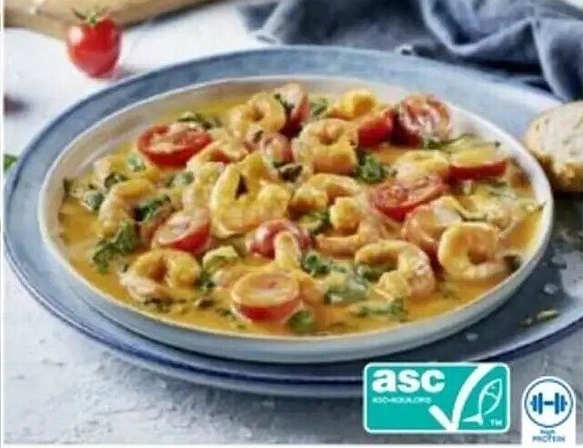 Garnalen in pittige saus