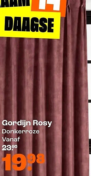Gordijn Rosy Donkerroze