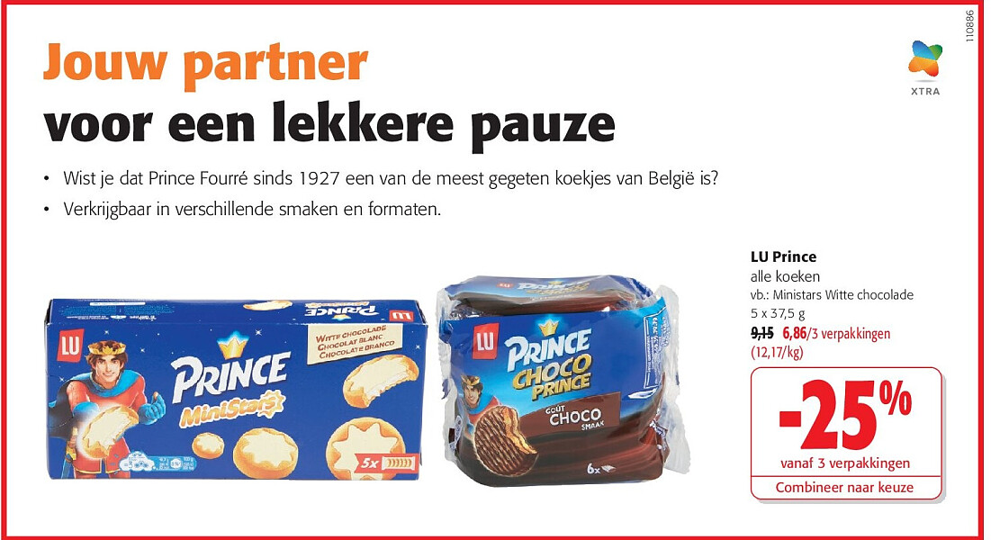 LU Prince Ministars Witte chocolade 5 x 37,5 g