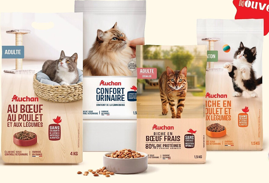 Toute la gamme de croquettes pour chat de la marque Auchan